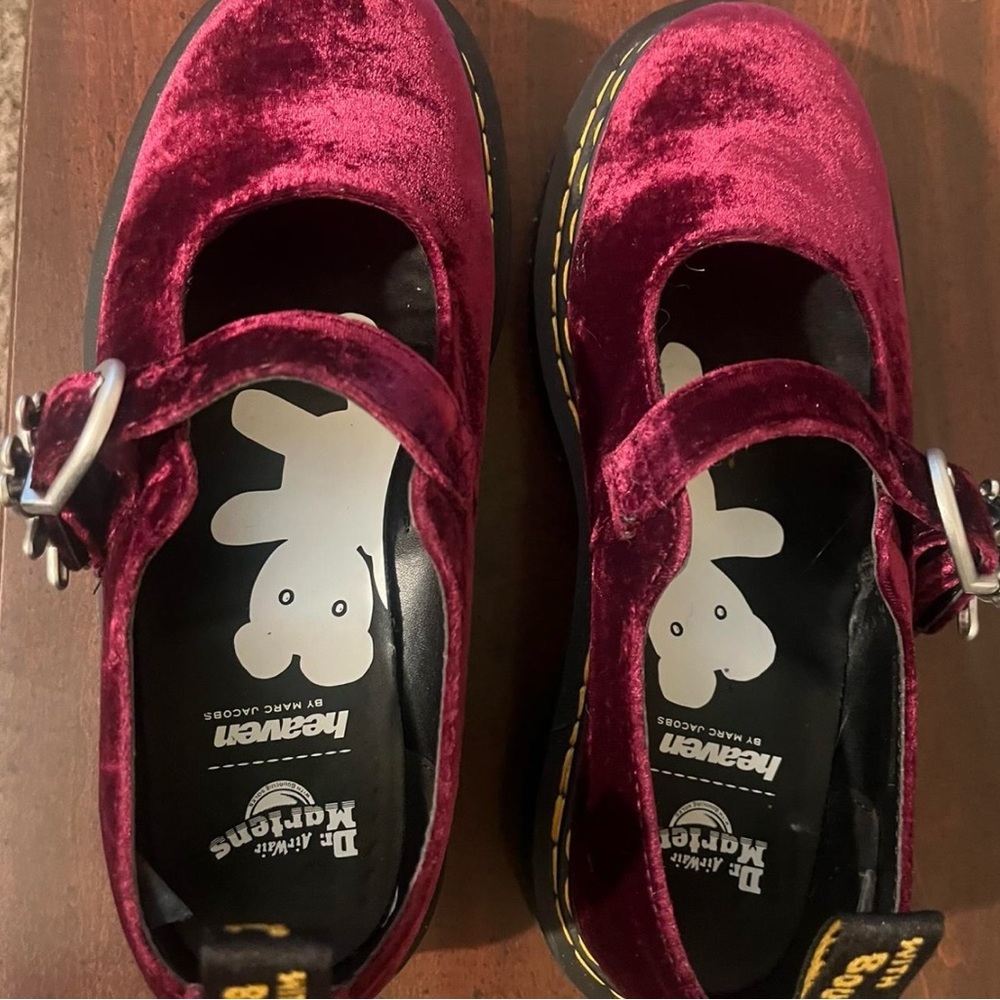 Dr. Martens Heaven x Marc Jacob’s Velvet Mary Jane Shoes - cherry red Womens 8
